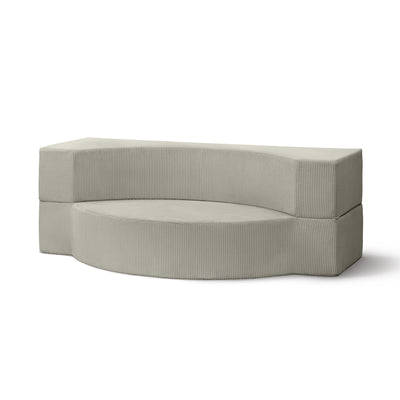 Sofa piankowa modułowa 200 cm z funkcją spania w stylu japandi | Lunaria Szary Len (POSO 140)