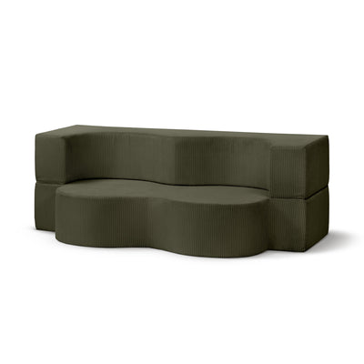 Kamelia Freestanding Foam Sofa Bed 200 cm, Japandi Style – Green Oak (POSO 46)