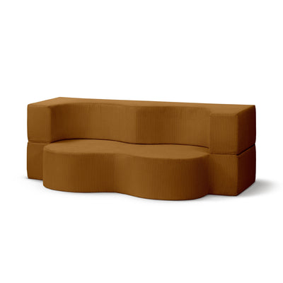 Kamelia Freestanding Foam Sofa Bed 200 cm, Japandi Style – Caramel (POSO 42)