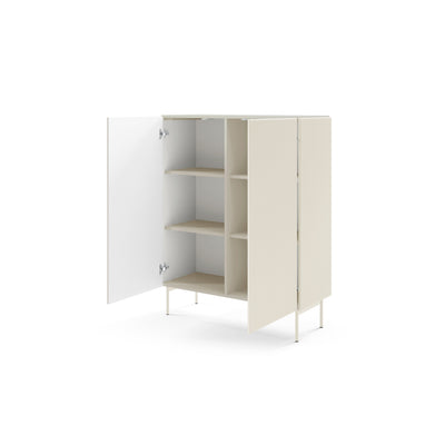 Komoda MuzZI wysoka z drzwiami 99x123 w stylu nowoczesnym – z otwartymi frontami