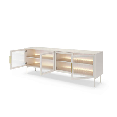 Lummer TV Unit 181x62, Modern Style – with doors open