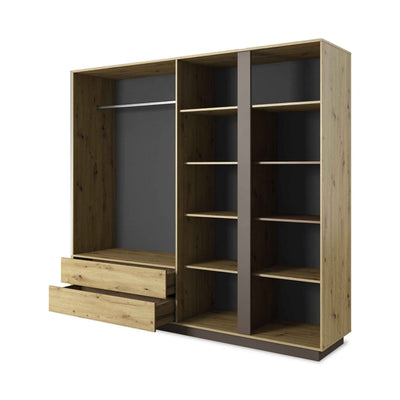 Szafa Armelia 4-drzwiowa 220x202 cm w stylu nowoczesnym – widok pod kątem
