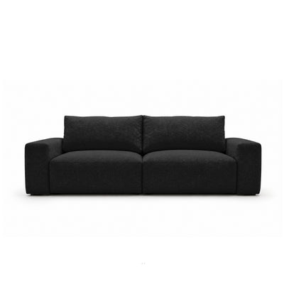 Iskeli 260 cm modular sofa in Raven's Depth (ARAGON 99) from the front – sofa with a bedding storage compartment in Aragon fabric