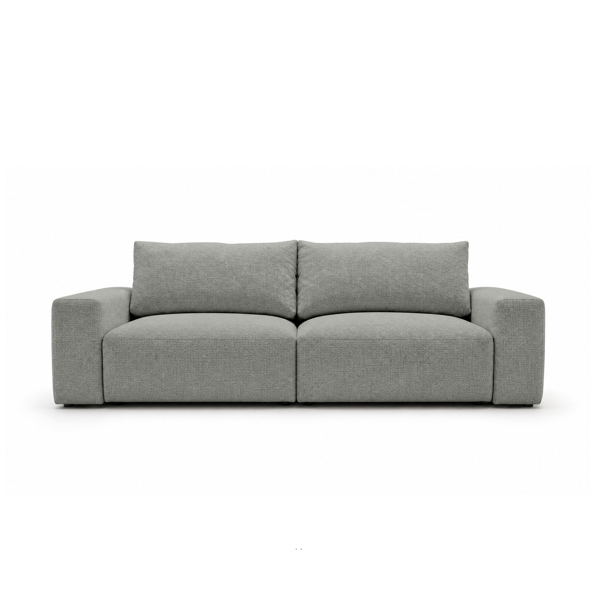 Iskeli 260 cm modular sofa in Steel Grey (ARAGON 83) from the front – sofa with a bedding storage compartment in Aragon fabric