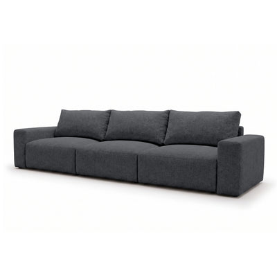 Iskeli Plus modular sofa 361 cm in Dark Ash (ARAGON 93) from an angle – sofa with sleep function in Aragon fabric