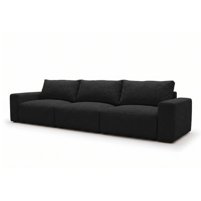 Iskeli Plus modular sofa 361 cm in Raven's Depth (ARAGON 99) from an angle – sofa with sleep function in Aragon fabric