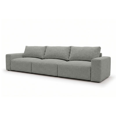 Iskeli Plus modular sofa 361 cm in Steel Grey (ARAGON 83) from an angle – sofa with sleep function in Aragon fabric