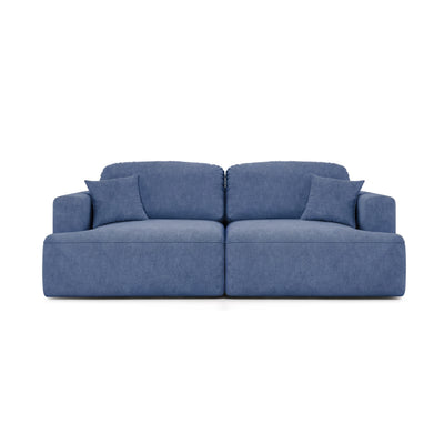 Senvali 241 cm sofa in Granite Blue (CLOUD 74) – three-seater sofa with Automat DL, front view