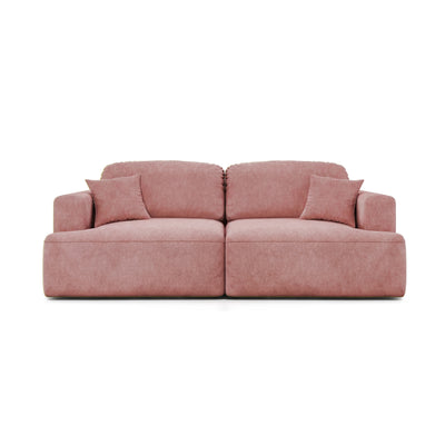 Senvali 241 cm sofa in Cinnamon Plum (CLOUD 63) – velour sofa for the living room, front view