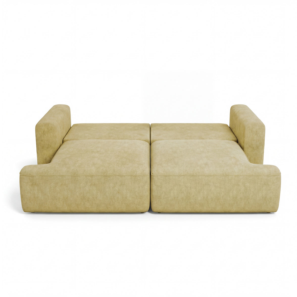 Senvali 241 cm sofa in Golden Sepia (CLOUD 32) unfolded – sleeping area 198 × 140 cm, sofa for everyday sleeping