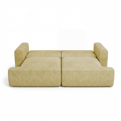 Senvali 241 cm sofa in Golden Sepia (CLOUD 32) unfolded – sleeping area 198 × 140 cm, sofa for everyday sleeping