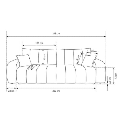 Sofa Baloa 3-osobowa z funkcją spania 144x200 w stylu skandynawskim – zdjęcie 11
