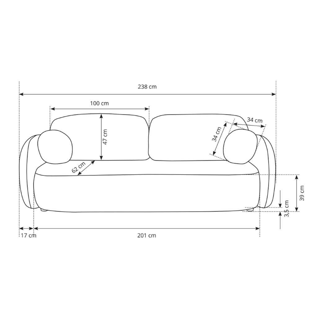Sofa Olemo z funkcją spania 142x200 w stylu nowoczesnym, tkanina Abriamo – zdjęcie 9