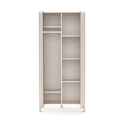 EKLIPSO wardrobe 90x197 with herringbone doors in a modern style, colour Cashmere – open view | Pillovely