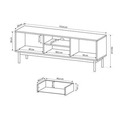 Szafka RTV Sabi 154x57 w stylu minimalistycznym – zdjęcie 10