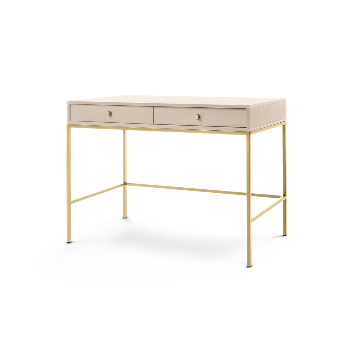 Kviat Dressing Table 104x78 cm, Modern Style – Sand Beige, Gold