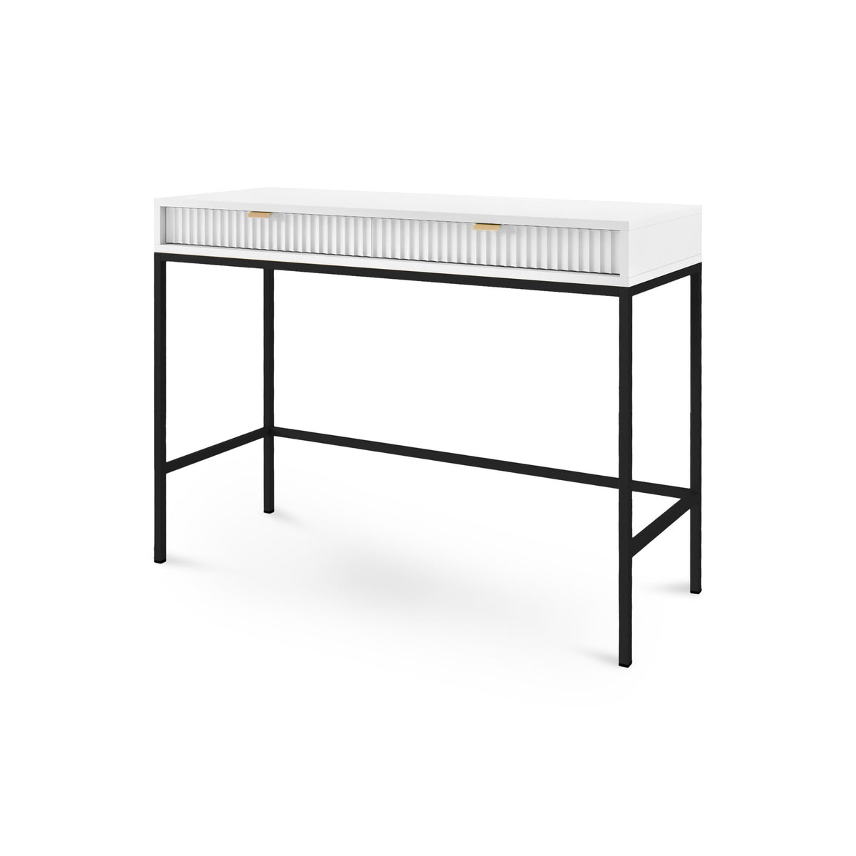 Roza Dressing Table 104x78 cm, Glamour Style – White, Black