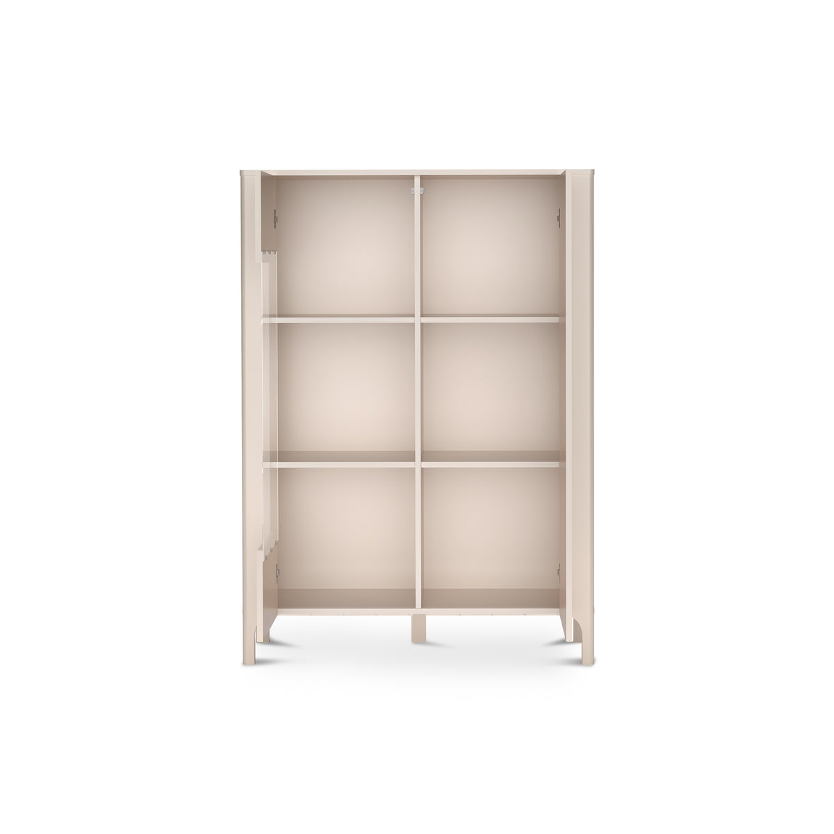 EKLIPSO display cabinet 103x145 with glazing in a modern style, colour Cashmere – open view | Pillovely