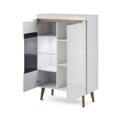 Witryna Trava z przeszklonym frontem 90x134 cm w stylu skandynawskim – zdjęcie 3