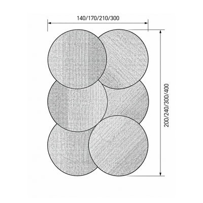 Berri Rug with a Round Gradient Pattern, Modern Style – dimensions drawing