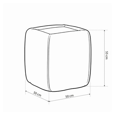 Stolik nocny Neria 50x55 bez szuflad w stylu minimalistycznym – rysunek z wymiarami
