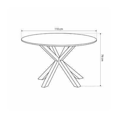 Morial Round Dining Table for the Living and Dining Room, Elegant Style – dimensions drawing