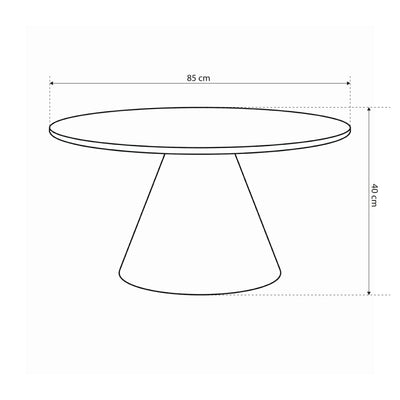 Talin Round Coffee Table Ø85 cm, Soft Loft Style – dimensions drawing