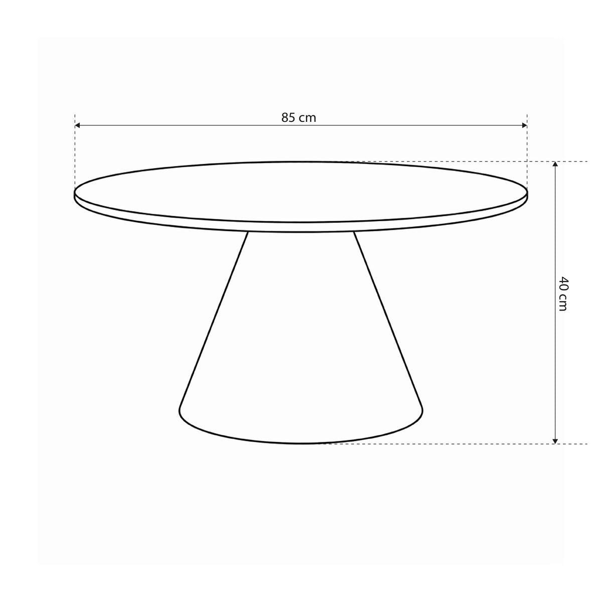 Talin Round Coffee Table Ø85 cm, Soft Loft Style – dimensions drawing