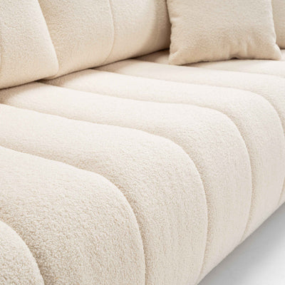 Sofa Baloa 3-osobowa z funkcją spania 144x200 w stylu skandynawskim – zbliżenie na detale i fakturę
