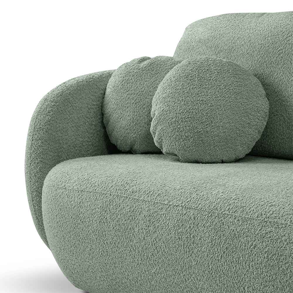 Sofa Olemo z funkcją spania 142x200 w stylu nowoczesnym, tkanina Abriamo – zbliżenie na detale i fakturę